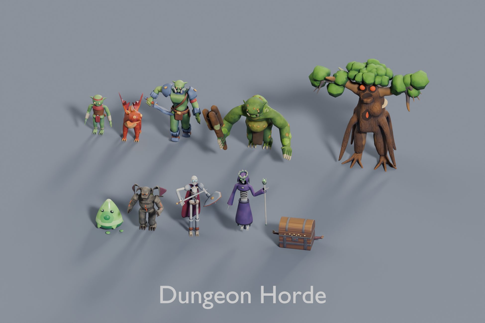 Dungeon Horde - 10 Stylized Rigged Fantasy Monsters with PBR and LODs