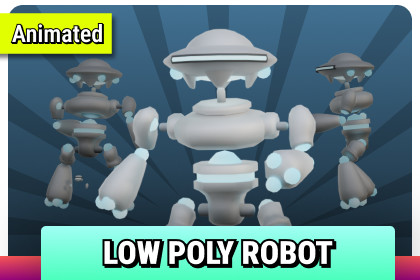 R9 Animated Low Poly Robot - Stylized Sci-Fi Character
