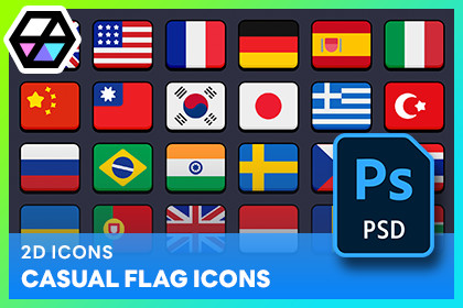 2D Icons - Casual Flag Icons
