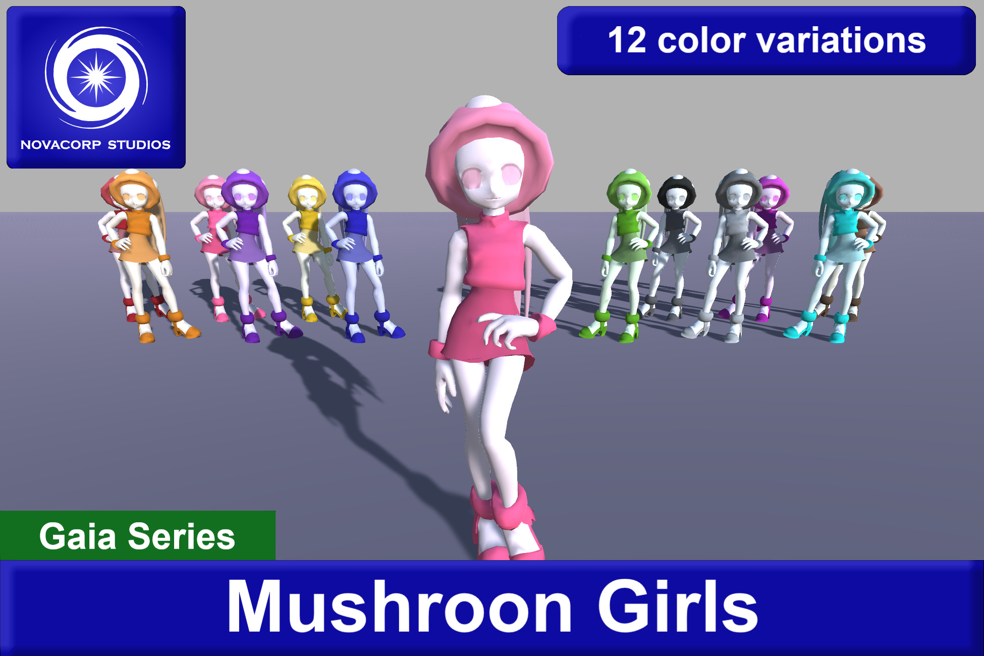 Girls Vector Unity Mushroom Girls | 3D Characters | Unity Asset Store