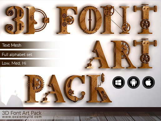 3D Font Art Pack | 3D Props | Unity Asset Store