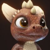 Cartoon Brown Dinosaur 3D Model (Low-Poly, Game-Ready, Animated, Built-In)