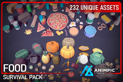 POLY - Mega Survival Food (SRP, URP, HDRP)