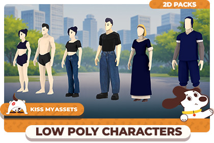 Low Poly Characters - Fully Rigged Animated 3D Models