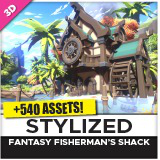 STYLIZED Fantasy Fisherman's Shack - Low Poly 3D Pack