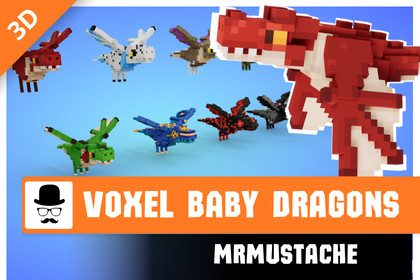 Voxel Baby Dragons Pack