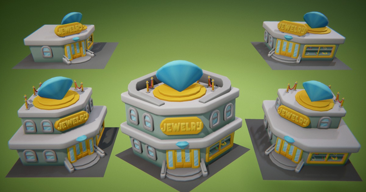 Jewelry Store Building Level Up - 5 Levels | 3D Props | Unity Asset Store