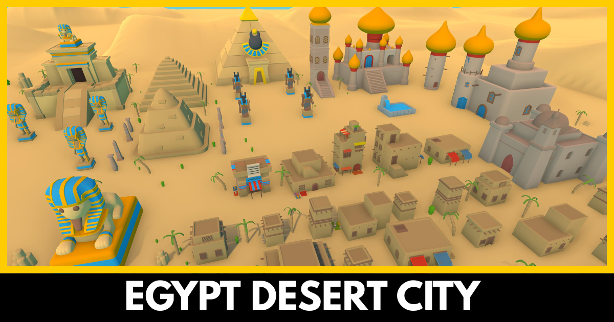 Egypt Desert City - Stylized Low Poly Asset Pack by Ake | 3D 歴史的建造物 ...