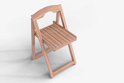 Wooden Folding Chair – Game Ready 3D Model