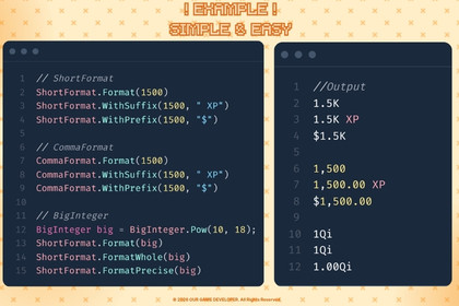 Advanced Number Formatter (Short, Comma & BigInteger)