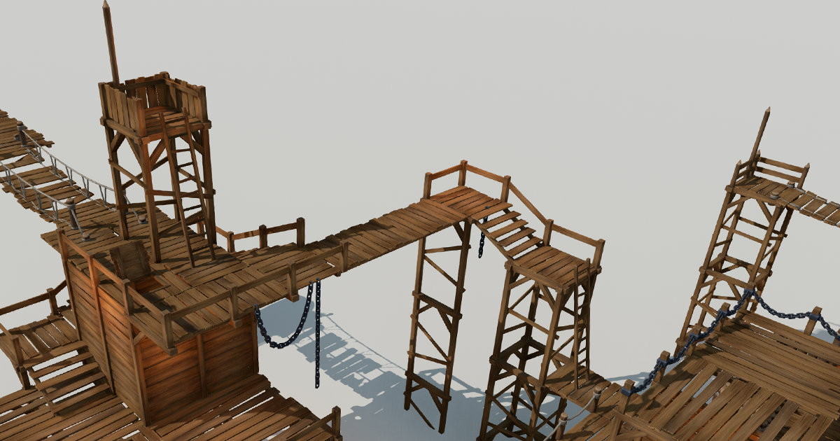 Tall Props Unity Modular Wooden Set | 3D Props | Unity Asset Store