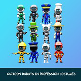 Сartoon robots 1 01 in professions costumes