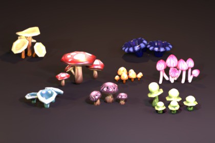Stylized Handpainted Mushroom Pack