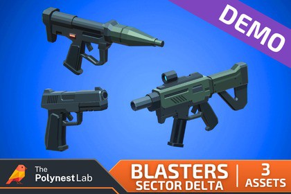 FREE Low Poly Sci-Fi Weapons Demo – Sector Delta / Cosmic Retro