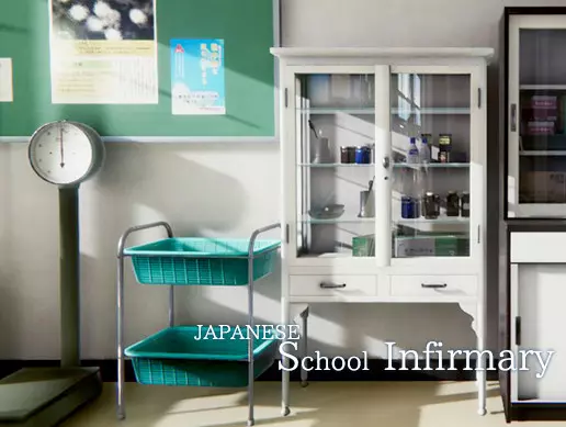 Unity医务室场景日式医院卫生室Japanese School Infirmary 2.0-盘古CG网