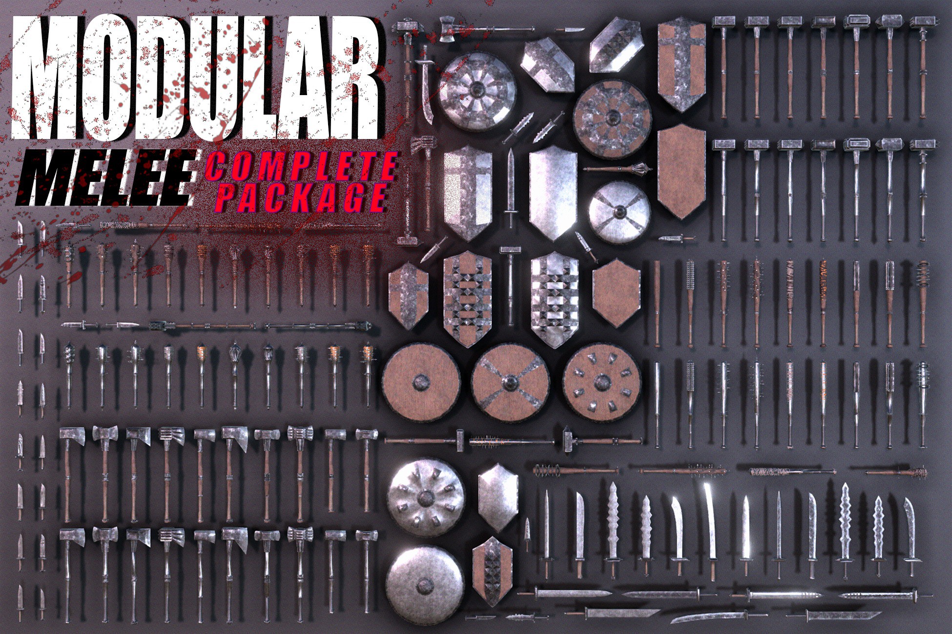 Modular Melee | Procedural Low Poly Swords/Shields/Maces/Bats/Hammers ...