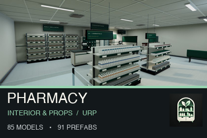 Pharmacy Interior & Props - Simulator Kit (URP)