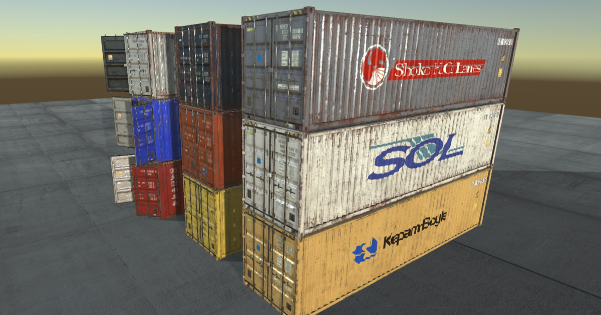 Shipping Containers (AAA / PBR textures ) | 3D Industrial | Unity Asset ...