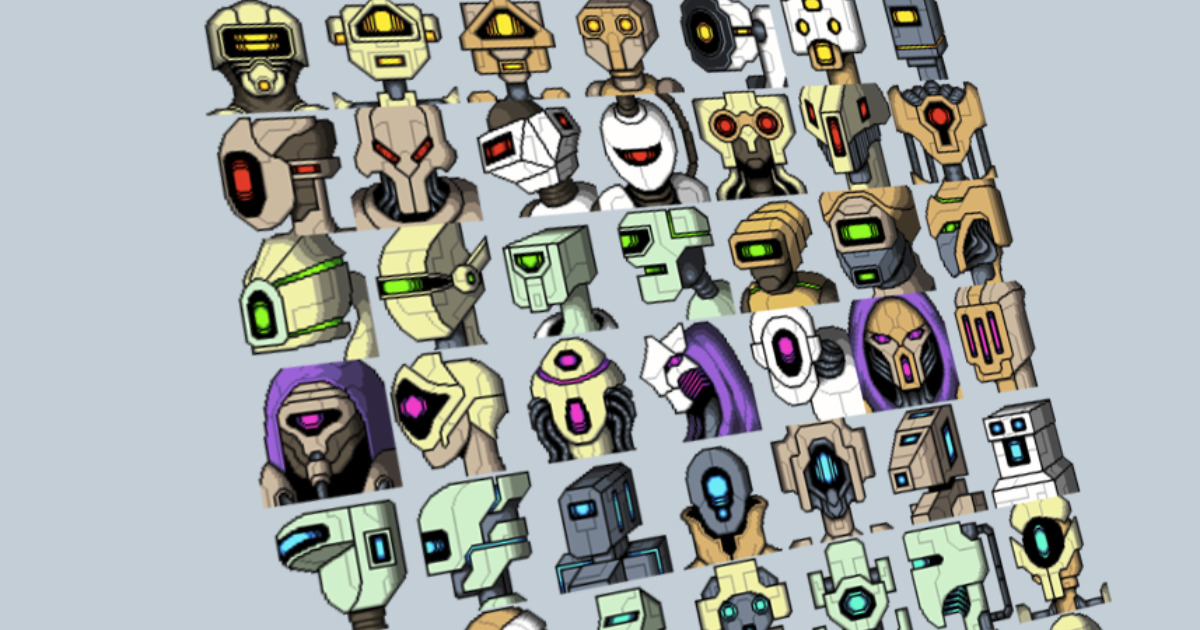 Unique Robot Portraits [64x64] | 2D 角色 | Unity Asset Store