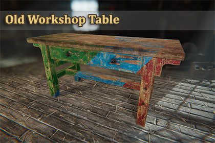 Old Workshop Table | 3 Colors | 2 Lite-Versions (Static opened & closed)