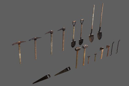 Old Tools Pack set – Game-Ready PBR Models
