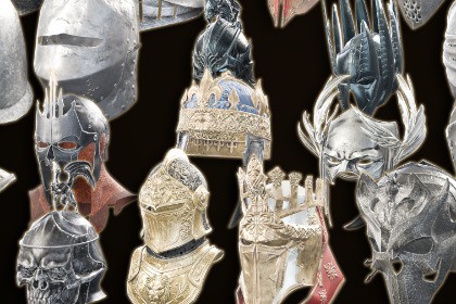 Medieval Fantasy Knights Helmets Pack
