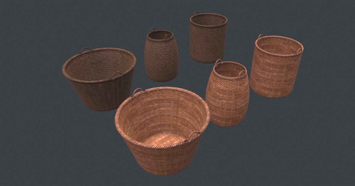 3D model Pack Baskets | 3D Interior | Unity Asset Store