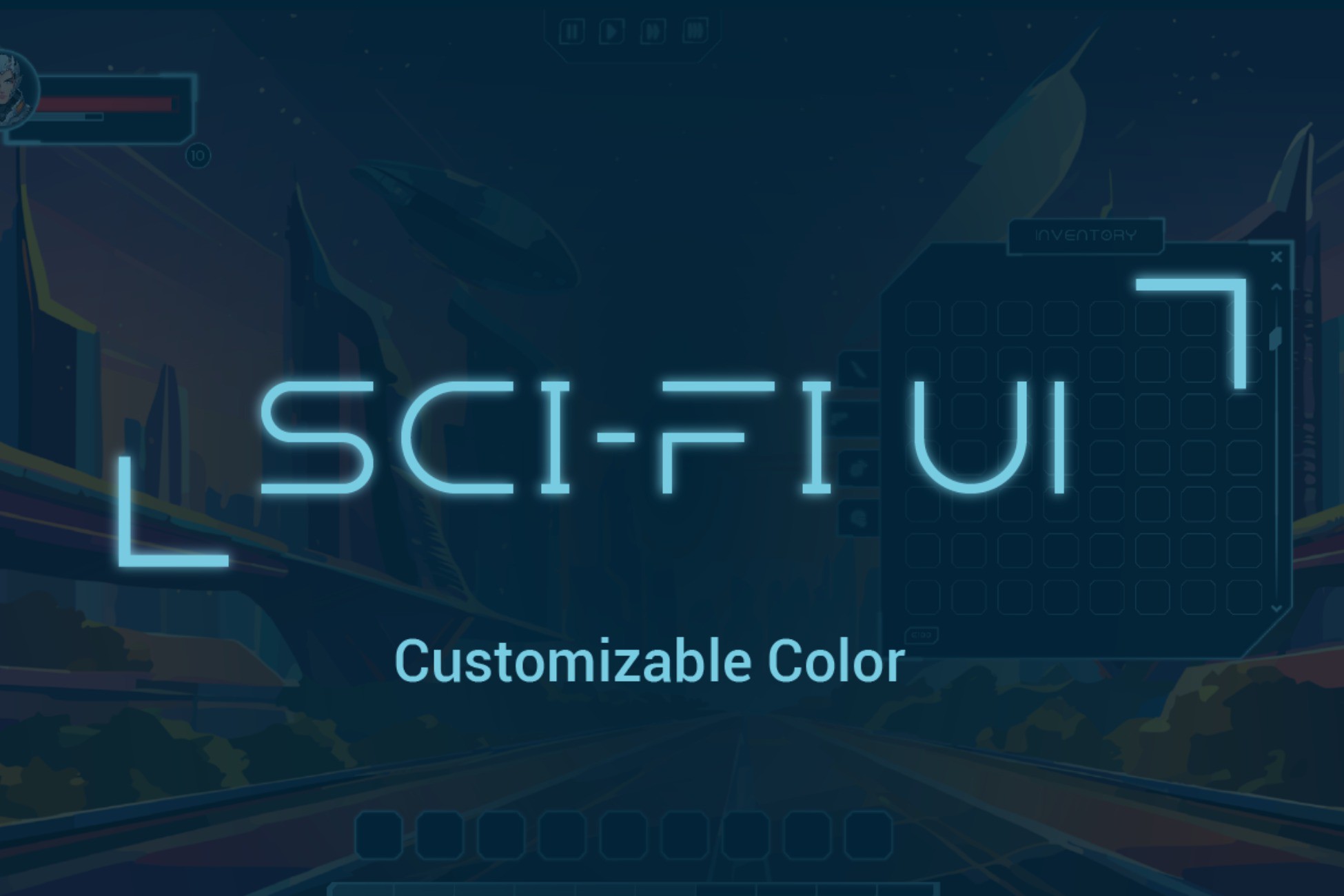 SciFi UI Customizable + Icons | 2D GUI | Unity Asset Store