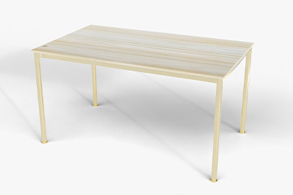 Simple Modern Desk with Gold Finish