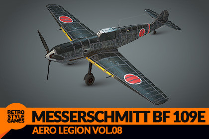 Messerschmitt Bf 109E WW2 Fighter Airplane - Low Poly 3D Model