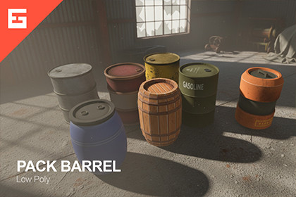 Pack Barrel Low Poly