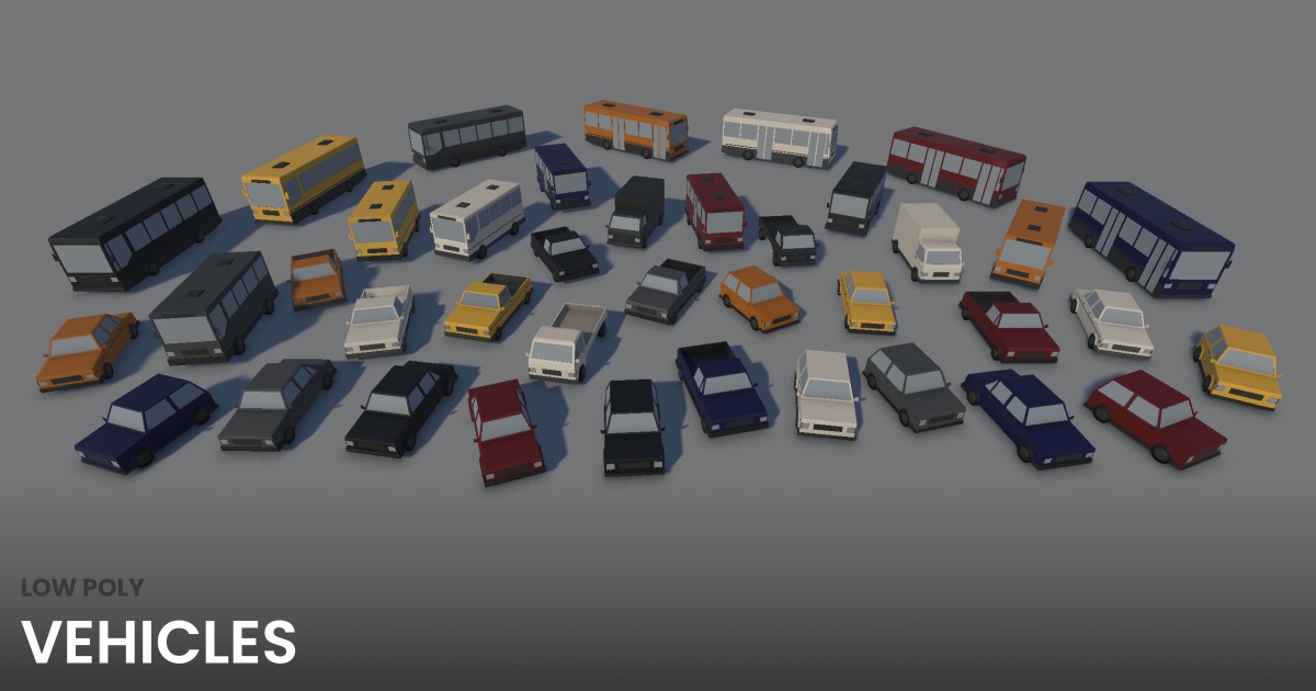 Unity Asset Vehicles Low Poly Vehicles | 3D Land | Unity Asset Store