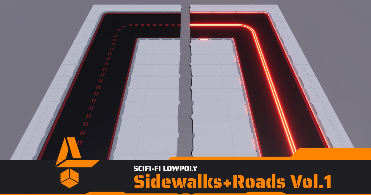 Sci-Fi Sidewalks+Roads Vol.1 | 3D 外观 | Unity Asset Store