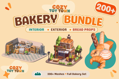 Cozy Bakery Bundle - Exterior, Interior, Bread Props