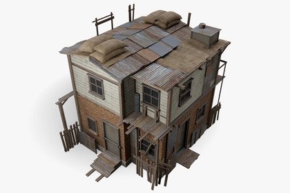 Post-Apocalyptic Two-Story House