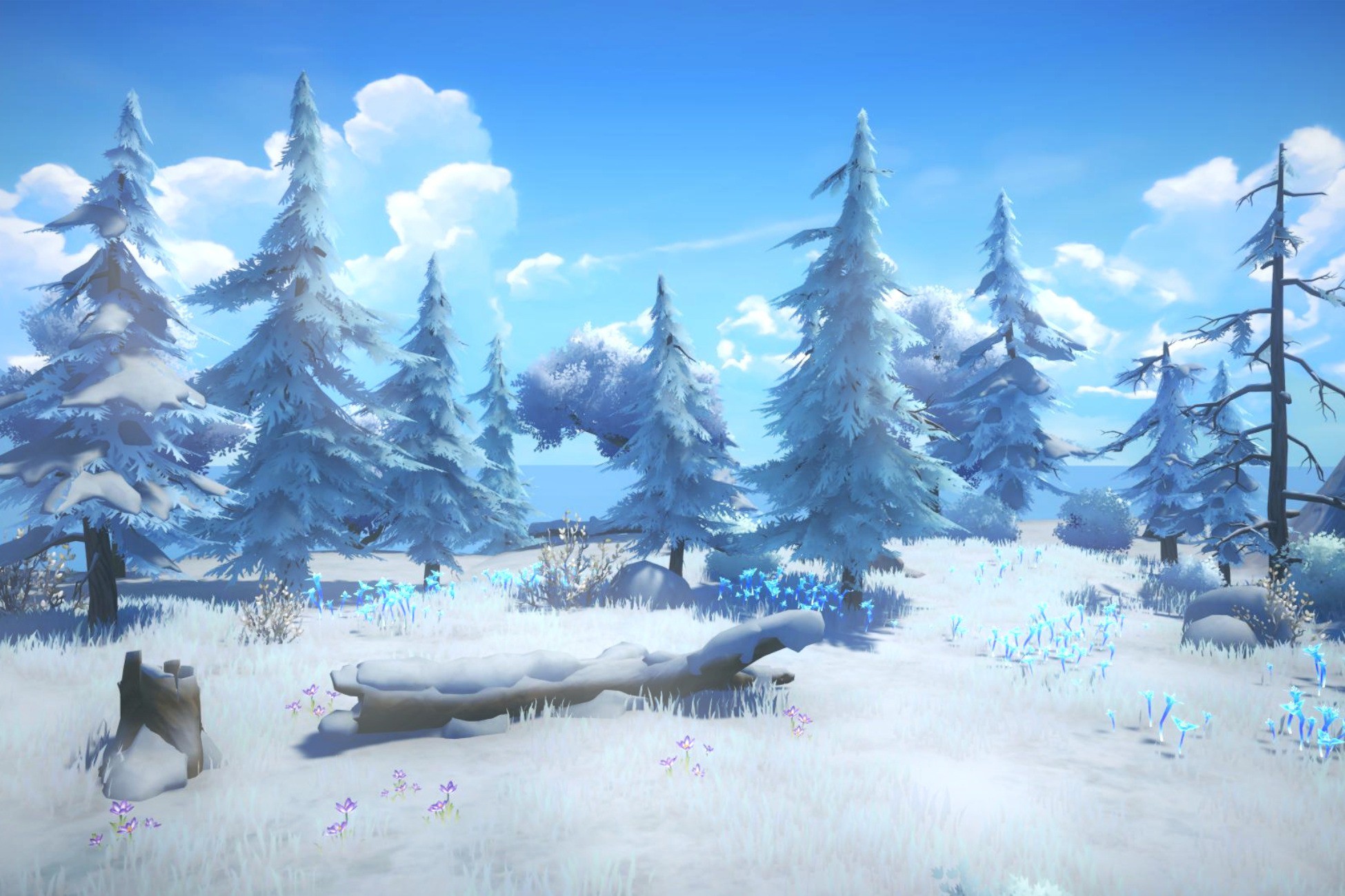 Snow Tree Model Unity Stylized Snow & Pine Forest | 3D Fantasy | Unity Asset Store