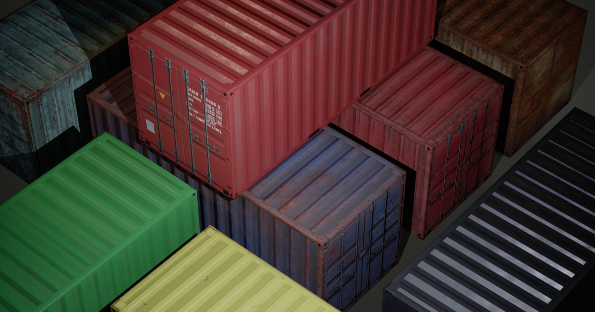 Low Poly PBR Shipping Containers Pack