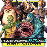 Pack 1 and 2 - Stylized Fantasy Creatures