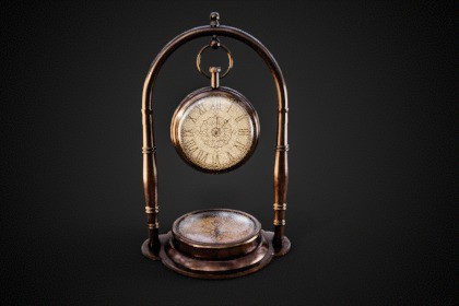 Antique Desk Compass Clock