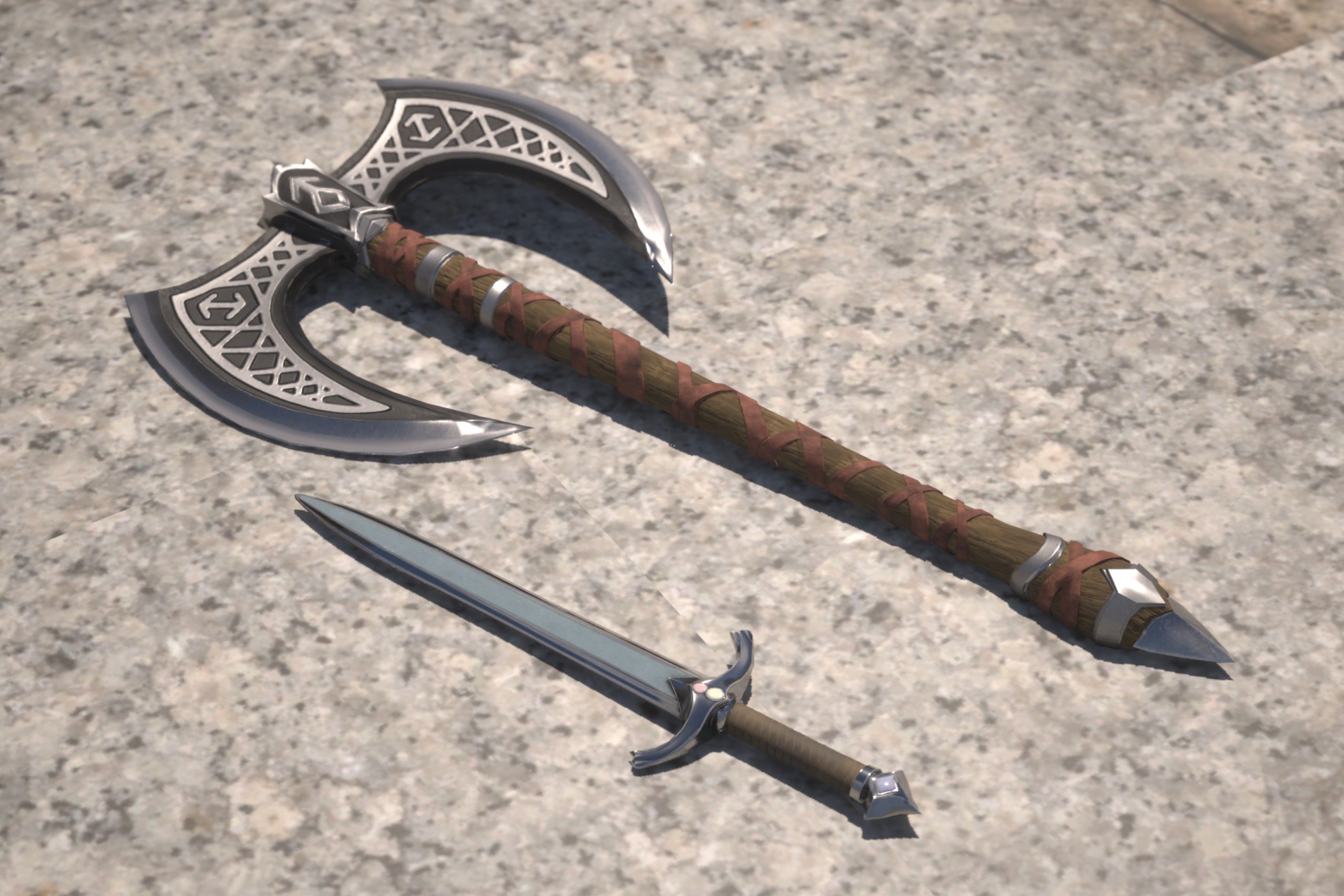 Simple 3D Sword and Axe Free | 3D Props | Unity Asset Store