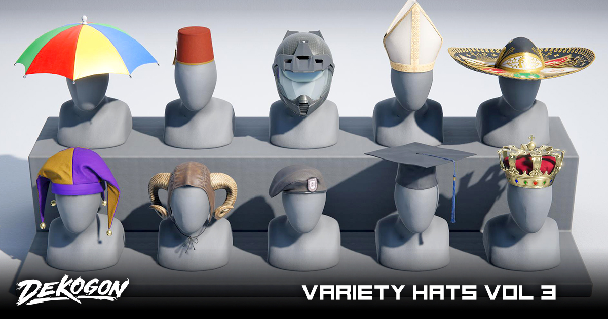Variety Hats - VOL.3 | 3D Props | Unity Asset Store