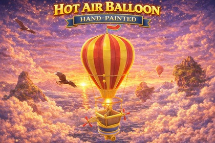 Hot Air Balloon - Hand-Painted
