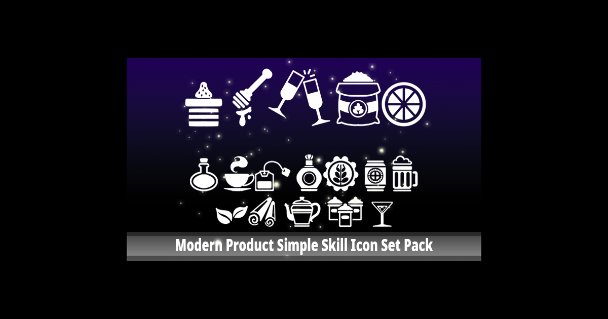 Modern Product Simple Skill Icon Set Pack | 2D Icons | Unity Asset Store