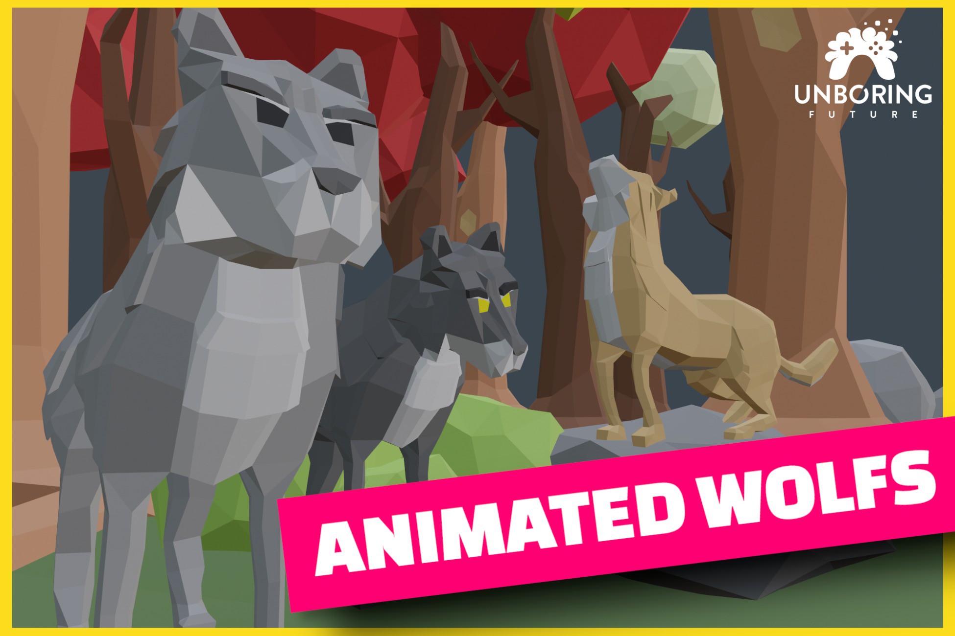 3D LOW POLY Wolfs - ANIMATED | 角色 | Unity Asset Store