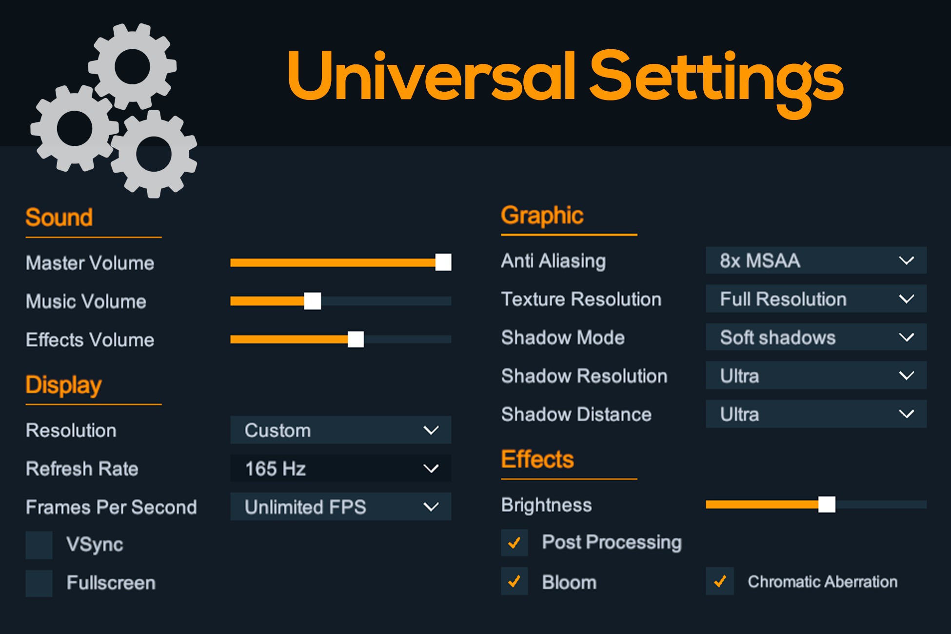 Universal Settings | GUI Tools | Unity Asset Store