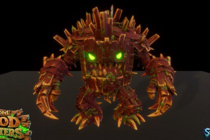 Stylized Wood Monster Pack 1 – Spiked Variant (Animated, LOD, Skins)