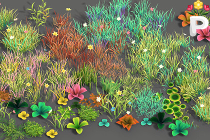 Stylized Hand-Painted Grass & Ground Cover Pack