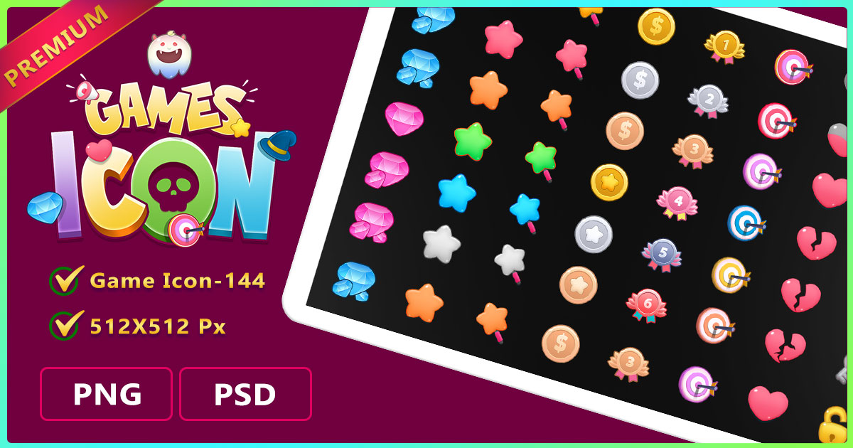 Premium Game Icon Pack | 2D Icons | Unity Asset Store