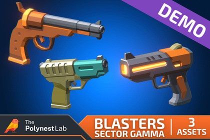 FREE Low Poly Sci-Fi Energy Blasters Demo – Sector Gamma / Cosmic Retro