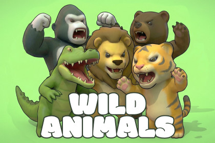 Cartoon Wild Animals - Lowpoly Stylized Animal Characters